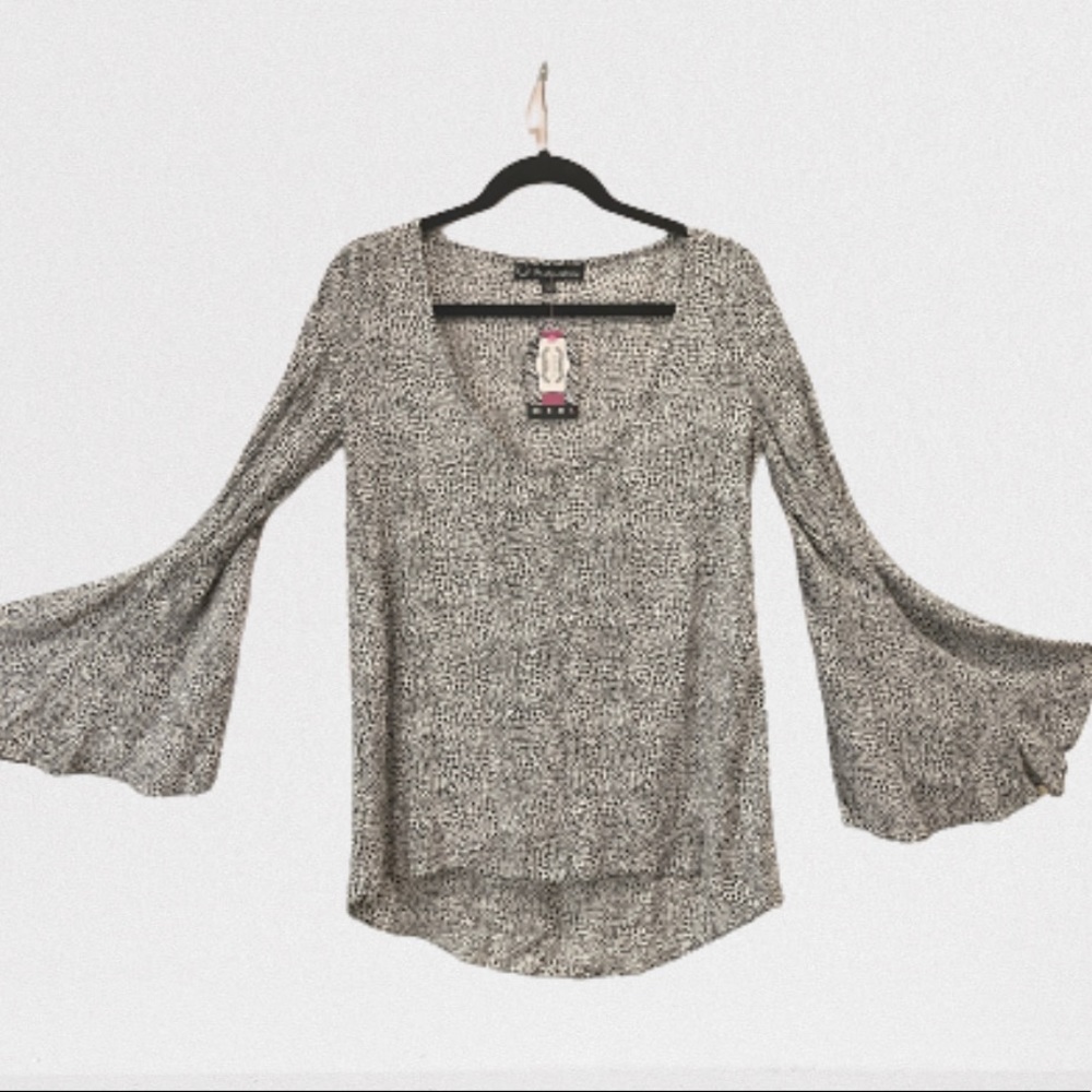 For Love & Lemons flare sleeve top L